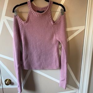Lavender Forever 21 cold-shoulder sweater
